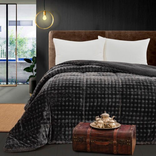 Beauty Home Κουβερτοπάπλωμα υπέρδιπλο Art 12513 220x240 Ανθρακί