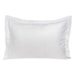 Beauty Home Ζεύγος μαξιλαροθήκες πλακέ Oxford Dobby Cotton Rich Blend Art 1381 53x73+5 Λευκό