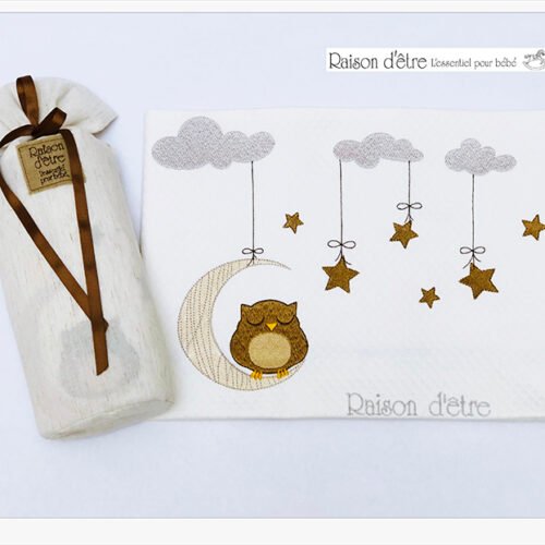 Κουβέρτα πικέ αγκαλιάς Dreamy Owl Μπεζ 80x90 Raison D’etre