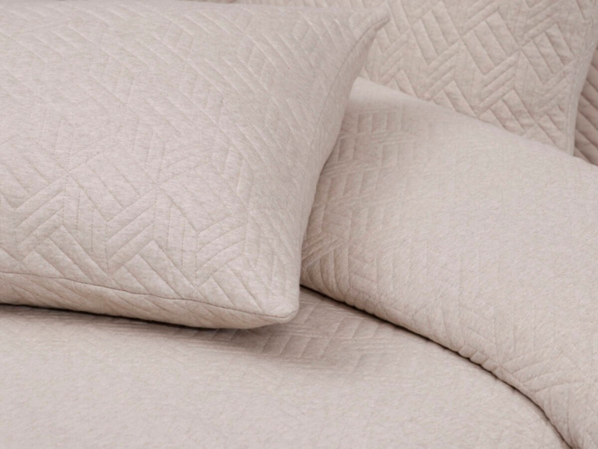 Βαμβακερή Ανάγλυφη Κουβέρτα King Size Rhombus Beige Liolios Home (240x250) - Image 3