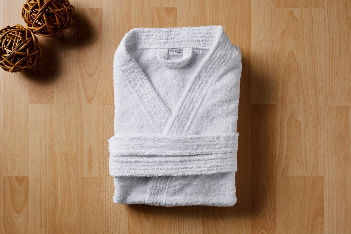 Λευκό Μπουρνούζι Terry Κιμονό 400gsm (L) - Image 1