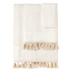 Beauty Home Σετ πετσέτες 3τμχ με φουντάκια Art 3442 (30x50+50x90+70x140) Εκρού