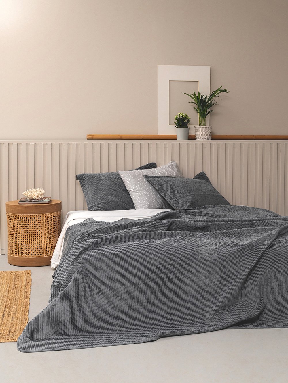 5205857233372_4 Κουβερλι Υπέρδιπλο 220x240 DIZZA GREY - Image 1