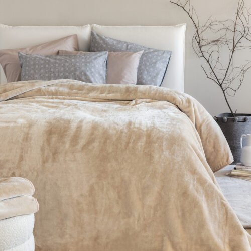 Κουβέρτα Βελουτέ 160x220 DREAM VELOUR/3 SANDY