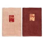 Beauty Home Ποτηρόπανα σετ 2τμχ Art 8289 40x60 Μπεζ,Μόκα