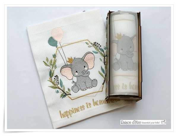 RD.110.05.184.0 Κουβέρτα πικέ αγκαλιάς Dream Big - Elephant 80x90 Raison D’etre - Image 1
