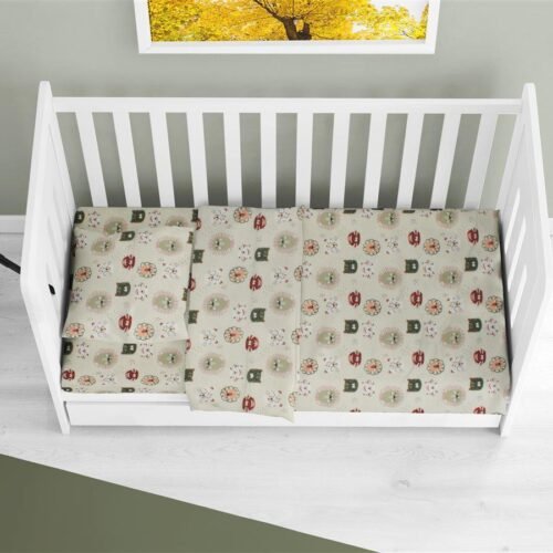 Κατωσέντονο Με Λάστιχο bebe Big Cats 27 0,70X1,40X0,15 Light Olive 100% Cotton