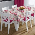 Αλέκιαστο Σετ 2 τεμ Τραπεζομάντηλο Ψηφιακής Εκτύπωσης Roses 465 140X140 & Τραβέρσα 40X140 Grey-Pink 70/30 Cott/Pol