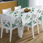 Αλέκιαστο Καρέ Ψηφιακής Εκτύπωσης Green Leaves 462 90X90 White-Green 70/30 Cott/Pol