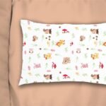 Μαξιλαροθήκη Εμπριμέ bebe Forest Animals 571 35X45 White-Pink 100% Cotton