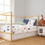 Παπλωματοθήκη Εμπριμέ bebe Rainbow 574 120X160 White-Blue 100% Cotton