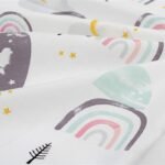 Σεντονάκι Λίκνου bebe Rainbow 575 80X110 White-Pink 100% Cotton
