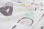 Σεντόνια Εμπριμέ Σετ 3 τεμ bebe Rainbow 575 120X160 White-Pink 100% Cotton - Image 2