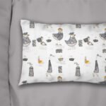 Μαξιλαροθήκη Εμπριμέ kids Seabirds 578 50X70 White-Grey 100% Cotton