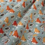 Πάνα Χασέ bebe Fox 528 80X80 Pale Cyan 100% Cotton