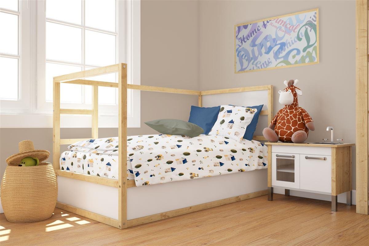 0009148_SKU_31111121058 Πάπλωμα Εμπριμέ bebe Village 579 120X160 White-Green 100% Cotton - Image 1