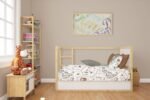 Κατωσέντονο Με Λάστιχο bebe Countryside 580 0,70X1,40X0,15 White-Mint 100% Cotton