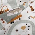 Σεντονάκι Λίκνου bebe Countryside 580 80X110 White-Mint 100% Cotton