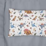 Μαξιλαροθήκη Εμπριμέ bebe Dinosaur 519 35X45 White-Blue 100% Cotton