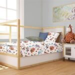 Παπλωματοθήκη Εμπριμέ bebe Dinosaur 519 120X160 White-Blue 100% Cotton