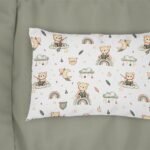Μαξιλαροθήκη Εμπριμέ kids Cloudy Bear 581 50X70 White-Olive 100% Cotton