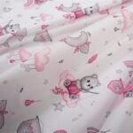 Σεντονάκι Λίκνου bebe Cloudy Bear 582 80X110 White-Pink 100% Cotton
