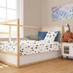 Παπλωματοθήκη Εμπριμέ bebe Village 579 120X160 White-Green 100% Cotton