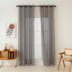 Beauty Home Κουρτίνα γάζα μονόχρωμη με 8 μεταλλικούς κρίκους Sharp Art 8448 140x270 Μπεζ - Image 6