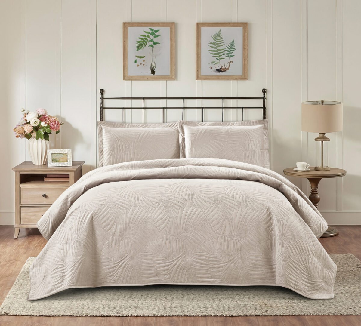 Κουβερλί King Size Ibiza Beige Liolios Home (260×240) - Image 2