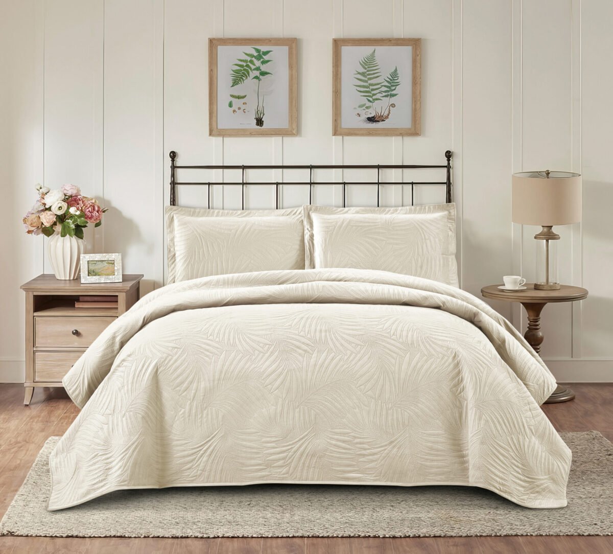 Κουβερλί Υπέρδιπλο Ibiza Cream Liolios Home (220×240) - Image 2