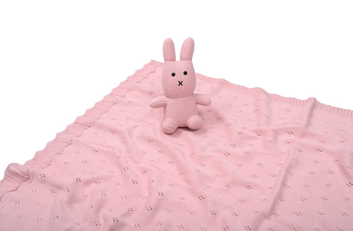 Κουβέρτα bebe Bunny Toy (Pink) 80x100 - Image 3
