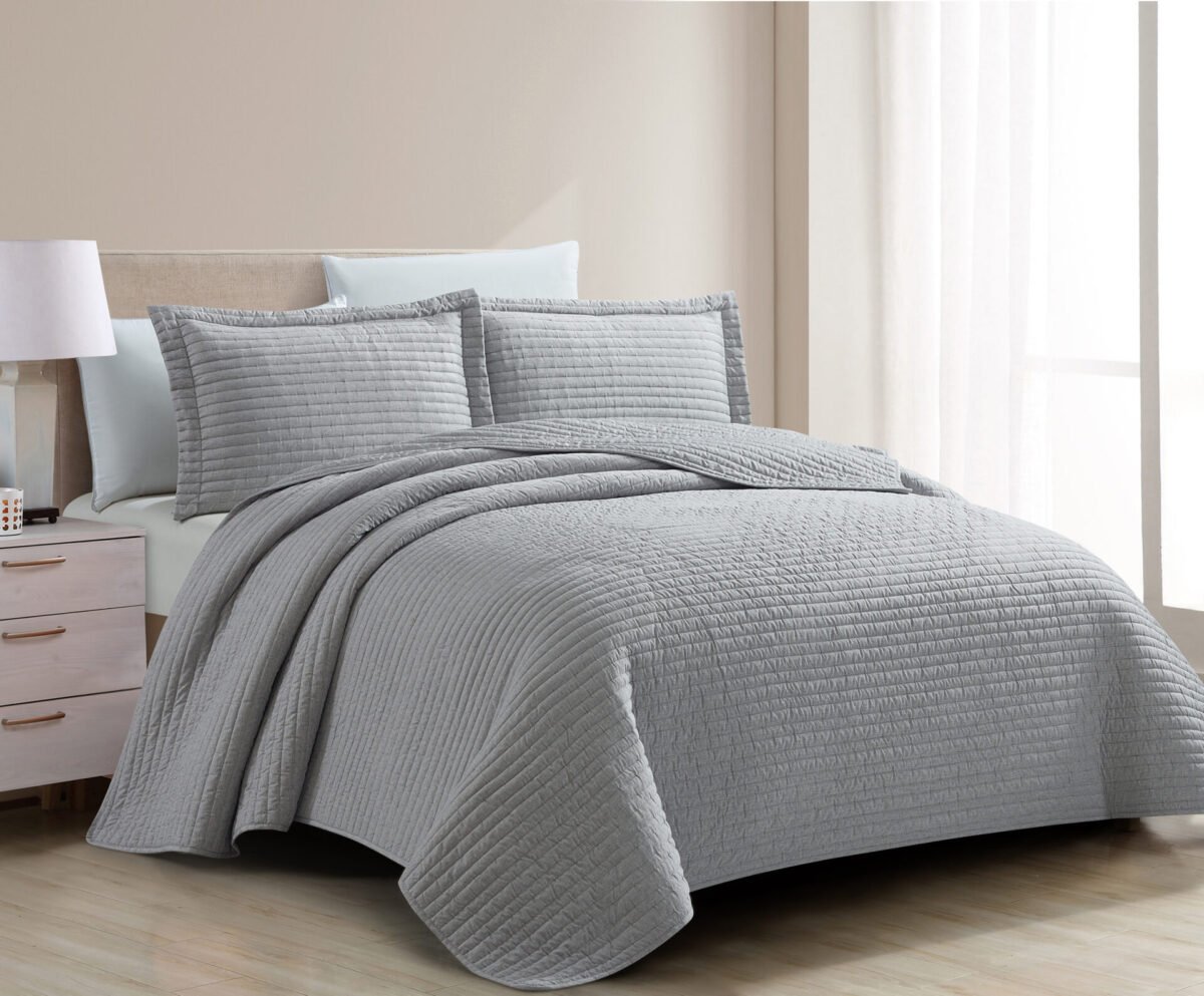 Κουβερλί Υπέρδιπλο Mabelle Lt Grey Liolios Home (220×240) - Image 3