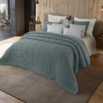 Βαμβακερή Ανάγλυφη Κουβέρτα Υπέρδιπλη Alice Aqua Liolios Home (230×260)