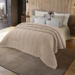 Βαμβακερή Ανάγλυφη Κουβέρτα Υπέρδιπλη Alice Beige Liolios Home (230×260)