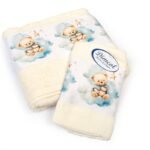 Πετσέτα Σετ 2 τεμ Με Ψηφιακή Εκτύπωση bebe Cute Bear 303 30X50,70X140 Ecru 100% Cotton