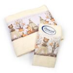 Πετσέτα Σετ 2 τεμ Με Ψηφιακή Εκτύπωση bebe Forest Animals 336 30X50,70X140 Ecru 100% Cotton