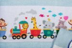 Πετσέτα Σετ 2 τεμ Με Ψηφιακή Εκτύπωση bebe Train 345 30X50,70X140 Sky Blue 100% Cotton - Image 2
