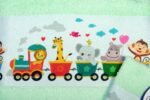 Πετσέτα Σετ 2 τεμ Με Ψηφιακή Εκτύπωση bebe Train 348 30X50,70X140 Mint 100% Cotton - Image 2