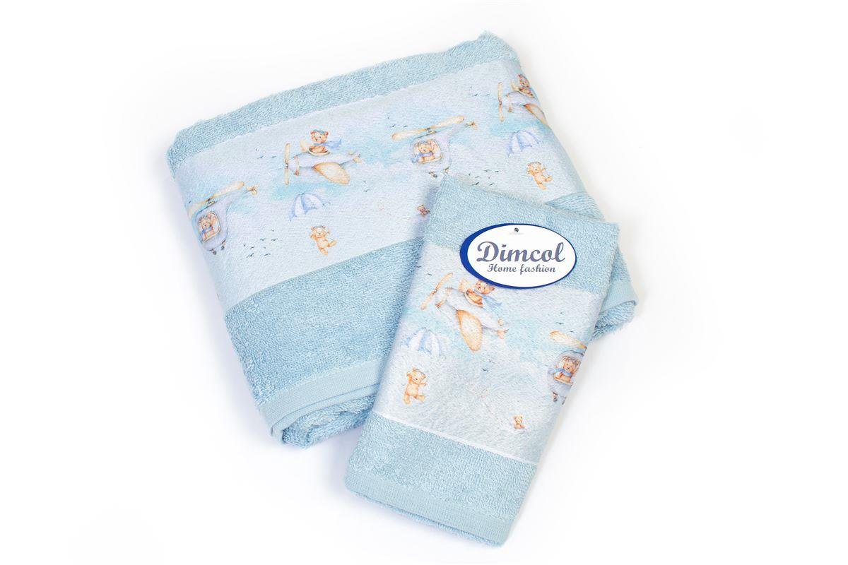 0009298_SKU_31160926046 Πετσέτα Σετ 2 τεμ Με Ψηφιακή Εκτύπωση bebe Helicopter 305 30X50,70X140 Sky Blue 100% Cotton - Image 1