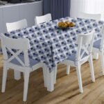 Αλέκιαστο Σετ 2 τεμ Τραπεζομάντηλο Checkered 468 140X220 & Τραβέρσα 40X220 Blue 70/30 Cott/Pol