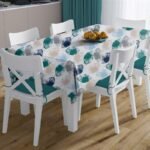 Αλέκιαστο Σετ 2 τεμ Τραπεζομάντηλο Leaves 466 140X300 & Τραβέρσα 40X300 Petrol 70/30 Cott/Pol