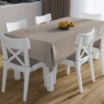 Τραπεζομάντηλο Αλέκιαστο Houndstooth 473 140X180 Beige 70/30 Cott/Pol