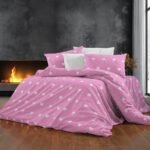 Σεντόνια Εμπριμέ Σετ 3 τεμ Αίσθησις 608 160X240 Pink 70/30 Cott/Pol