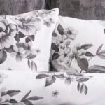 Μαξιλαροθήκη Εμπριμέ Βερονίκη 487 50X70 White-Grey 70/30 Cott/Pol