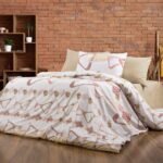 Παπλωματοθήκη Εμπριμέ Δαρεία 490 160X240 White-Beige 70/30 Cott/Pol