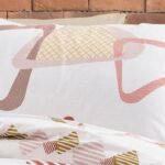 Μαξιλαροθήκη Εμπριμέ Δαρεία 490 50X70 White-Beige 70/30 Cott/Pol