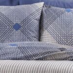 Μαξιλαροθήκη Εμπριμέ Καλλιρόη 604 50X70 Grey-Blue 70/30 Cott/Pol