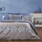 Παπλωματοθήκη Εμπριμέ Καλλιρόη 604 220X240 Grey-Blue 70/30 Cott/Pol
