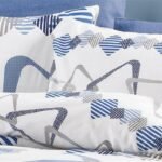 Μαξιλαροθήκη Εμπριμέ Δαρεία 489 50X70 White-Blue 70/30 Cott/Pol