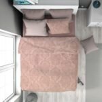 Παπλωματοθήκη Εμπριμέ Άρτεμις 703 160X240 Dusty Rose 100% Cotton